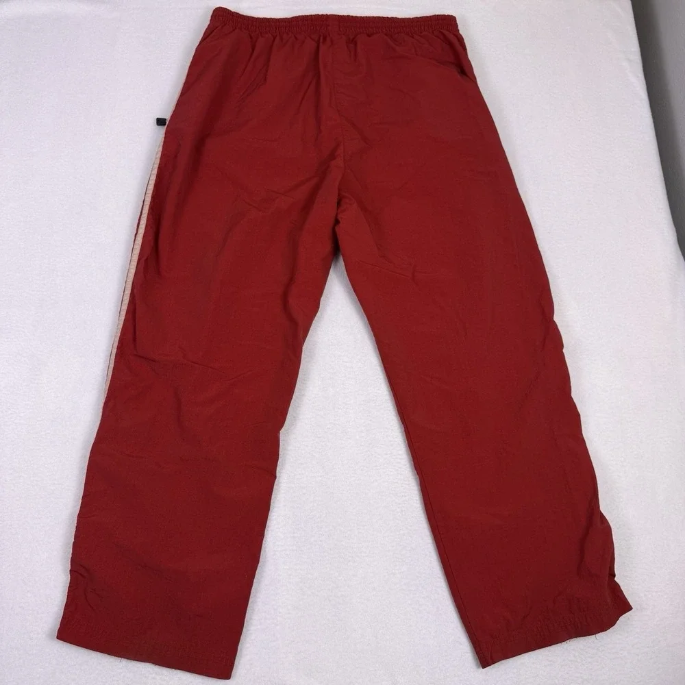 Vtg Y2K Abercrombie & Fitch Red Nylon Track Pants XL‎ 90s Baggy Windbreaker Zip